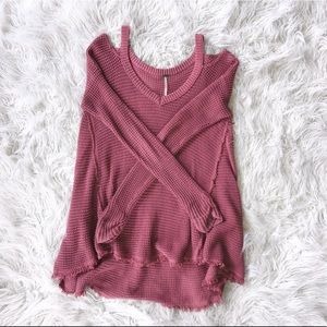 Maroon Sweater with Fringe Detail